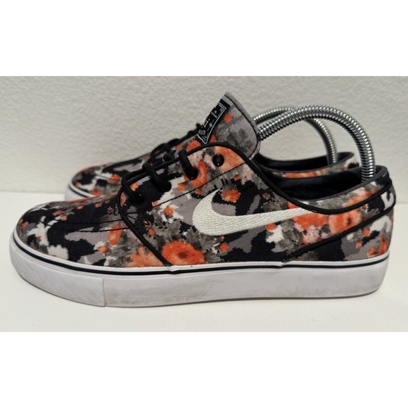 Nike SB Zoom Mens Stefan Janoski Sz 8.5 Orange Digi Floral 2013 Skateboard Low - Picture 1 of 9